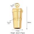 Colgante de taza de café dorado para joyería con grabado y medidas de dimensiones - Dorado-Taza de Café coffee