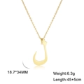 Polished gold stainless steel Arabic letter pendant necklace with 45cm chain length - Arabic Letter 23