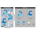 Blue reindeer and snowflake Christmas window stickers set 20x30cm size chart - BQ408 Reindeer