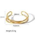 Specifiche dettagliate delle dimensioni del bracciale geometrico incrociato in oro - Stile Linee Incrociate (TB7125) / Oro