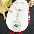 Creative goldfish resin keychain in a clear water bag pendant, size 8.7cm by 3cm - Keychain / Blue Yellow Fish Keychain