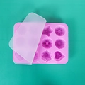 Stampo in silicone rosa a 12 cavità con coperchio per pasticceria fai-da-te e ghiaccio - Stampo Rosa + Coperchio