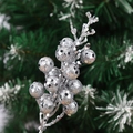 Sparkling silver glitter berry stem for Christmas tree decoration and DIY floral crafts - 19CM (15 Heads) / Silver