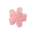Nahaufnahme einer rosa durchscheinenden Blumen-Haarklammer mit einer Metallfeder - Großpackung / Voll - Gelee Rosa