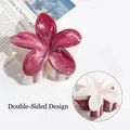 Elegant five-petal flower hair claw clip with purple marble and cream dual-color design - Two-tone Wine Red Flower