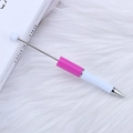 DIY beadable ballpoint pen in pink and white gradient for creative crafting - Rose Red White