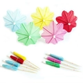Colorful assorted mini paper cocktail umbrellas with bamboo sticks for party drinks - Floral Umbrella Picks