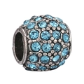 Pave Blue Rhinestone Vintage Round Bead Style (24)