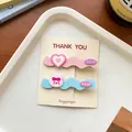 Barrettes à cheveux ondulées en résine avec lapin et cœur sur carte, 8,2x9cm - 13# Ensemble Lapin Cœur