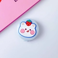 Miniature white and blue cartoon animal tape measure with cute strawberry decor - Cuddly Bear