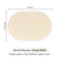 Tovaglietta ovale in silicone bianco crema 39x26.5cm impermeabile termoresistente - 1 Pezzo / Bianco Crema