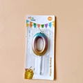 Metallic blue and gold gradient number 0 birthday candle for creative party cake decor - Number 0 / Green Pink Gold Gradient