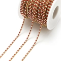 Roll of red rhinestone and white faux pearl claw chain for DIY jewelry making - 2mm Red