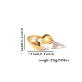 Minimalist 18K gold plated stainless steel open ring with teardrop cutout design - Minimalist Teardrop Hollow Style (#0833) / Gold