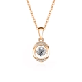 Κολιέ από ασήμι S925 ροζ χρυσό με λαμπερό μενταγιόν moissanite το μάτι του διαβόλου - Fdtd-001 (μοϊσανίτης Με Ροζ Χρυσό) / Ασήμι 925