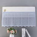 Light blue lace air conditioner dust cover with floral embroidery and wavy edges - Dreamy Grey/Flat
