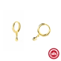 Elegance gold plated S925 sterling silver water drop hoop earrings for women - Gold Plated 925 Silver / #2 Gold - Teardrop Hoop