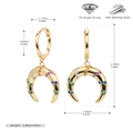 Detalle de los pendientes de luna en plata S925 con circonitas de colores 5A - Plata 925 / Plata 925 chapada en oro amarillo