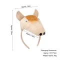 Funny beige horse headband for kids with orange faux mane and 23cm height dimension - 3D Brown Horse
