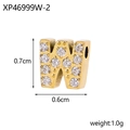 Gold plated stainless steel letter W pendant charm with micro-pave cubic zirconia - Drilled And Diamond-set Letter W (hole Inner Diameter 0.2cm)