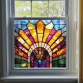 Colorful stained glass window film static cling decorative glass sticker for home decor item - BL327