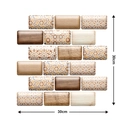 Self-adhesive PVC wall sticker with 30x30cm walnut wood and Moroccan geometric tile patterns - 2803-Wood Geometry