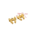Golden bow-shaped stainless steel charms for DIY jewelry, measuring 16mm by 14mm - 16*14mm Curved Bow 1.7mm Single Hole / Gold