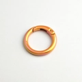 Close-up of a gradient-colored metal spring ring clasp with a vibrant iridescent finish - Orange (High Quality Plating)