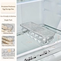 Transparent PET rolling egg storage box for fridge with lid and side handle - Single Pack (Single Layer)