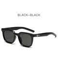 Classic black square frame sunglasses with dark grey lenses and silver star detail - Black Frame Black Grey Lens