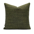 Square dark green woven pillow case with piped edges on a clean white background - 45*45cm [Cover Only] / Summer Fragments Seaweed Green