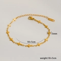 Golden titanium steel cross chain bracelet with lobster clasp and adjustable length - C-1-6 Polished Cross Link Chain