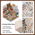 Roaming Coffee Shop 3D DIY sticker set with cardstock and PET sheets for journaling - Roaming Coffee Shop (Series 6)