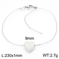 Bracelet pendentif coeur en argent poli en acier inoxydable avec chaîne réglable 230mm - Bracelet Acier (KB190592-Z)