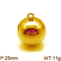 Golden hollow stainless steel sphere pendant with polished finish 25mm diameter - 25mm Gold Ball Pendant (KLJ8967-Z)