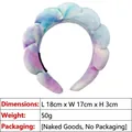 Tie-dye puffy sponge headband in blue pink and purple tones size 18x17x3cm - 16# Morandi Color Style
