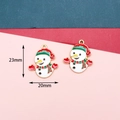 DIY enamel snowman pendant charm in red and white colors for Christmas jewelry making - Christmas Snowman Charm