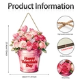 Details zum Valentinstag-Holzschild mit Maßen, dickem Hanfseil und HD-Druckqualität - Rosa Eimer Alles Gute zum Valentinstag Stil (Y26Y90016_Q)