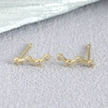 Minimalist gold constellation stud earrings with four sparkling zircon stones - Zigzag Design