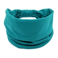 Elastisches breites Jersey-Stirnband in Uni-Türkis für Sport und tägliches Haarstyling - Malachitgrün