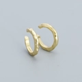 Earcuff dorado de plata 925 con textura martillada para mujeres sin perforación de oreja - Plata 925 Chapada en Oro / Dorado