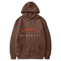 Dunkelbrauner American Football Kapuzenpullover mit Kängurutasche und Grafikdruck - S / Oberteile / Dunkelbraun