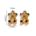 Goldene 3D Bären-Anhänger mit schwarzem Emaille und Schleife, Größe 23mm x 14mm - Bär