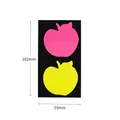 Apple-shaped PET sticky notes in pink and yellow colors, 102mm x 55mm size with 40 sheets - 2 Apples Shape