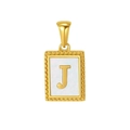 Eleganter 18K Gold-Edelstahlanhänger mit Buchstabe J und Perlmutt-Inlay für Damen - Buchstabe J