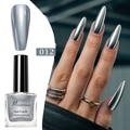 Metallic silver mirror nail polish in shade 012 for a glossy chrome finish effect - Metallic Silver (012)