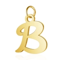 Polished gold plated stainless steel initial B letter pendant for DIY jewelry making - Letter B