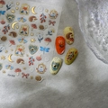Stickers ongles 5D relief hérisson renard forêt avec détails dorés et motifs floraux - Style de Relief 3D d'animaux de la Forêt (CO-532)