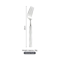 304 stainless steel dinner fork with white bamboo-style handle, 20cm length and 39g weight - White Dinner Fork