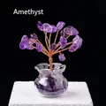 Handmade amethyst crystal energy tree with copper wire in a clear glass bottle - Amethyst (18 Grains) Fish Tank Jar Tree